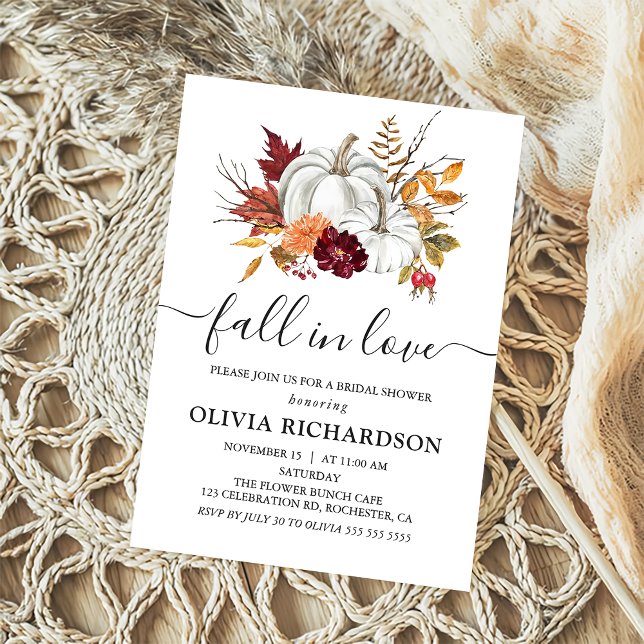 Invitación Caída en el amor Calabaza Floral Caída en Ducha Br (Subido por el creador)