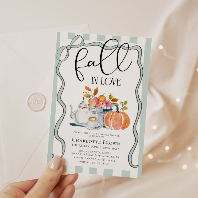 Invitación Caída en el amor Calabaza Floral Ducha de novias (Subido por el creador)