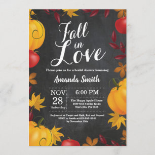 Invitación Caída en el amor Cosecha Otoño Calabaza Ducha Brid