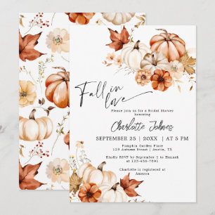Invitación Caída En El Amor Crema Rust Calabaza Ducha De Novi