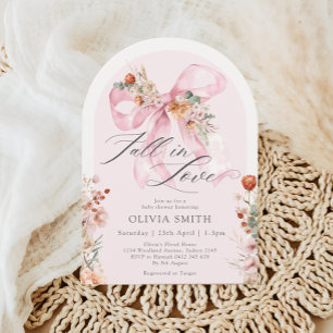 Invitación Caída en el amor de la flor rosa otoño en Baby Sho