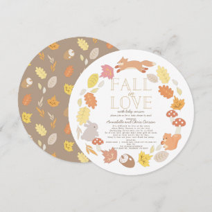 Invitación Caída en el amor de los animales Woodland Baby Sho