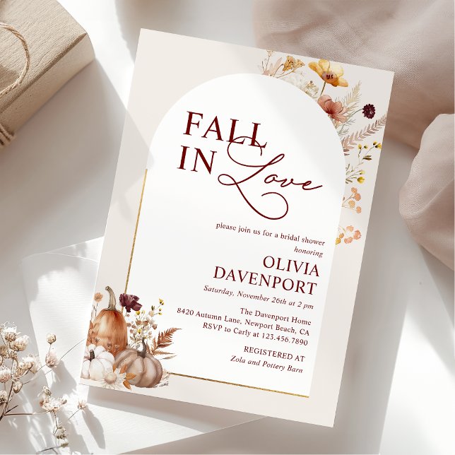 Invitación Caída en el amor Flor silvestre Arco de Calabaza D (Subido por el creador)