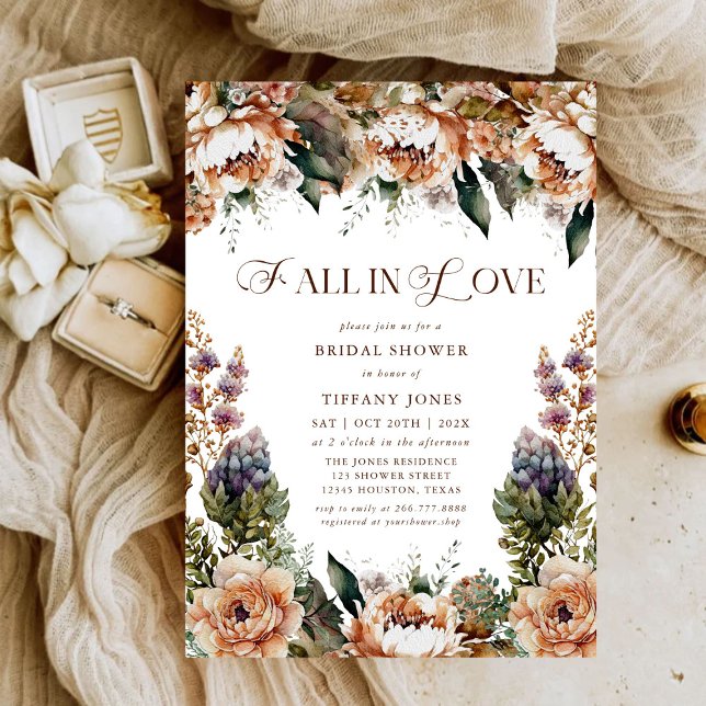 Invitación Caída en el amor Floral Bridal Shower (Subido por el creador)
