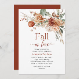 Invitación Caída en el amor Flores acuarela ducha de novia