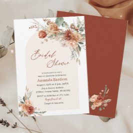 Invitación Caída en el amor Flores acuarela ducha de novia