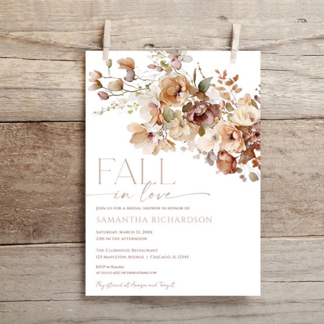 Invitación Caída en el amor Flores de otoño ducha de novia (Subido por el creador)