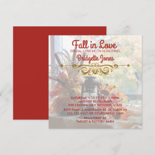 Invitación Caída en el Amor Noche Luncheon Otoño Boda Ducha