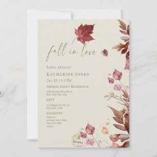 Invitación Caída en el amor Otoño Li'l Pumpkin Beige Baby Sho