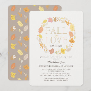 Invitación Caída en el Amor Otoño Wreath Virtual Baby Shower