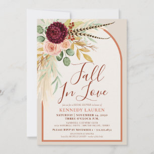 Invitación Caída En El Amor Pampas Floral Arco De Enrojecimie