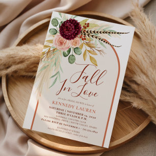 Invitación Caída En El Amor Pampas Floral Arco De Enrojecimie