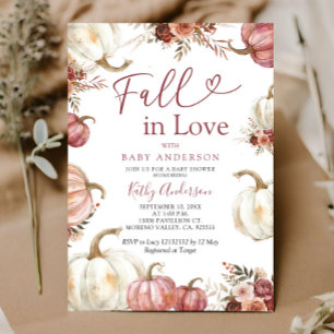 Invitación Caída en el amor Pumpkin Baby Shower