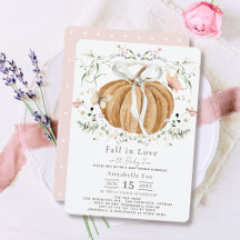 Caída en el amor Pumpkin Wildflowers Baby Shower