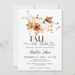 Invitación Caída En El Amor Rust Cream Calabaza Ducha De Novi