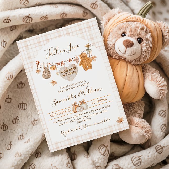 Invitación Caída en el amor Rustic Modern Neutral Baby Shower (Subido por el creador)