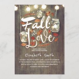 Invitación Caída en el amor Rústico Mason Jars Baby Shower