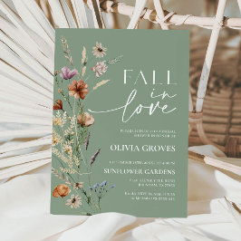 Invitación Caída en el amor Sage Green Wildflower Bridal Show