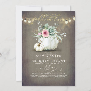 Invitación Caída en el amor Suculento Calabaza Rustica Boda R