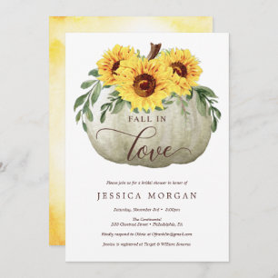 Invitación Caída en el amor Sunflower Bridal Shower Invitacio