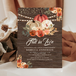 Invitación Caída en el amor Terracota Calabaza Madera Ducha d
