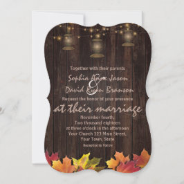 Invitación Caída en el País Deja Boda De Madera De Antiguos F