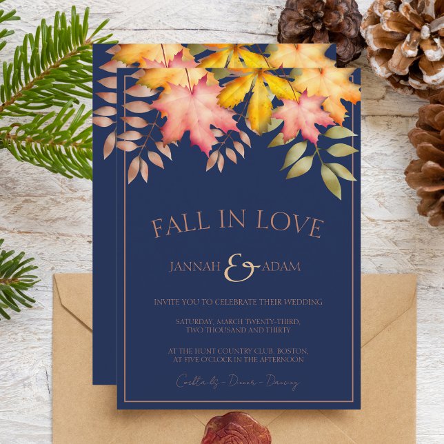 Invitación Caída en la Armada de Amor Caída Azul Otoño deja B (Subido por el creador)