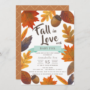 Invitación Caída en las hojas de otoño del amor Brown Baby