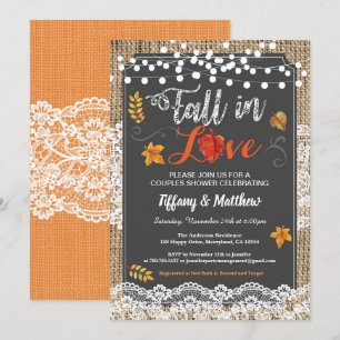 Invitación Caída en pizarra rústica de la ducha de los pares