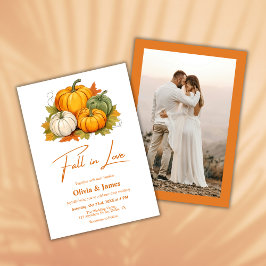 Invitación Caída enamorada Boda de fotos de calabaza rusa de 