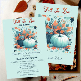 Invitación Caída Enamorada Calabaza Rústica País Baby Shower