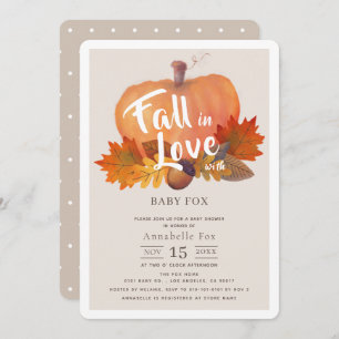 Invitación Caída enamorada de la caída de calabaza deja Baby 