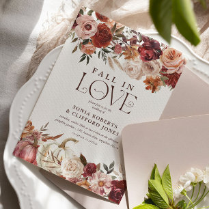 Invitación 'Caída Enamorada' otoño bloguea Boda de calabaza