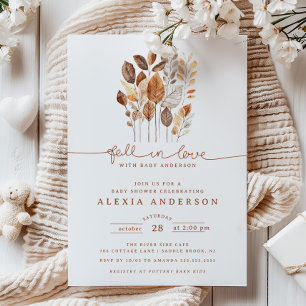 Invitación Caída enamorada otoño deja Baby Shower