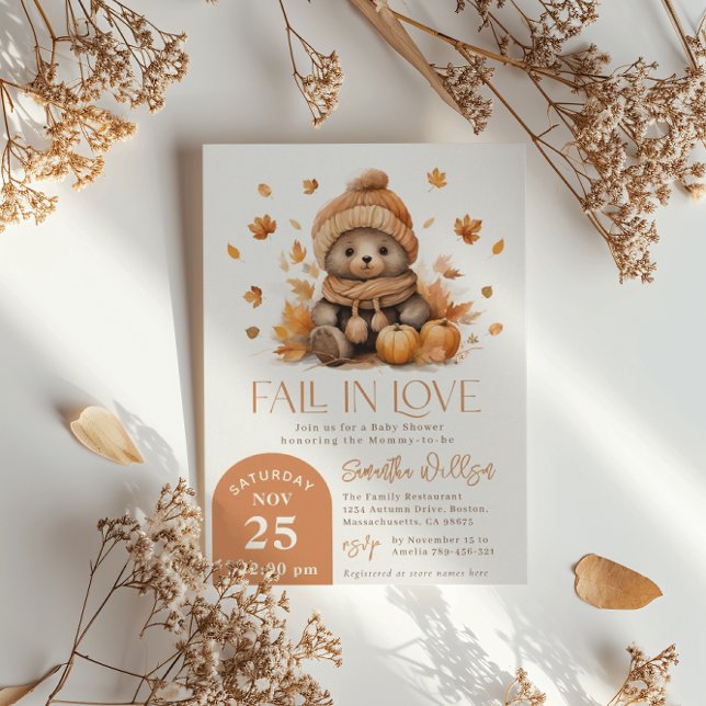 Invitación Caída Enamorada Pequeña Baby Shower De Calabaza De (Subido por el creador)