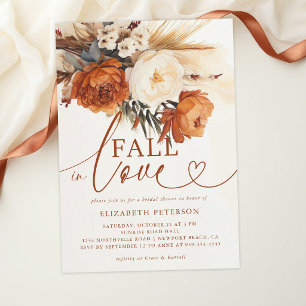 Invitación Caída enamorada Terracota Pampas Boho Ducha de nov