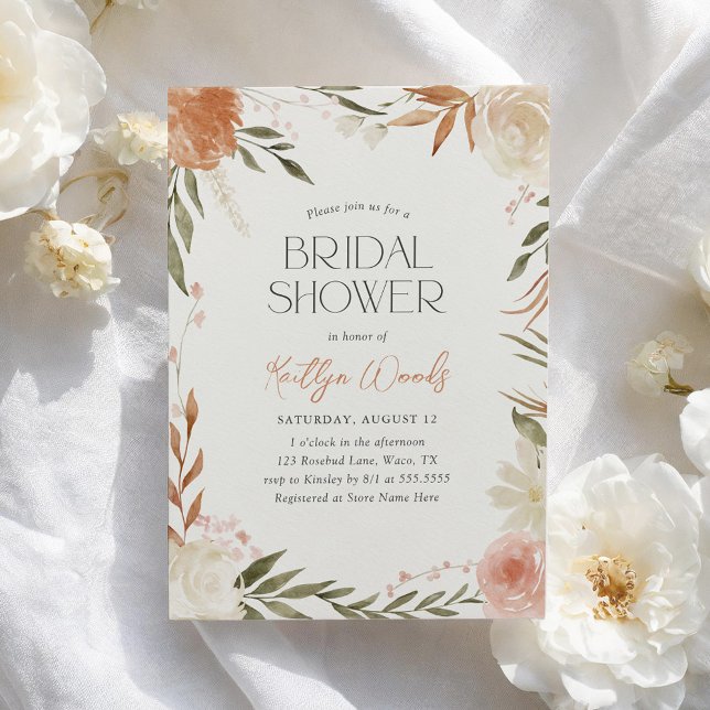 Invitación Caída Flora Otoño Foliagel Ducha Bridal (Subido por el creador)