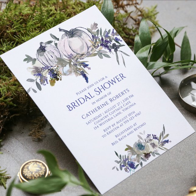 Invitación Caída Floral Acuarela Calabaza Ducha de novia (Subido por el creador)