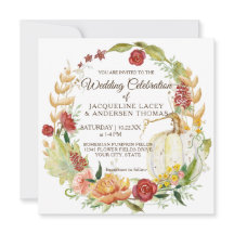 Caída Floral Borgoña Blanco Calabaza Wreath Boda