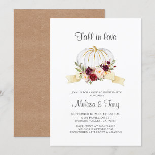 Invitación Caída floral en el amor Compromiso de calabaza