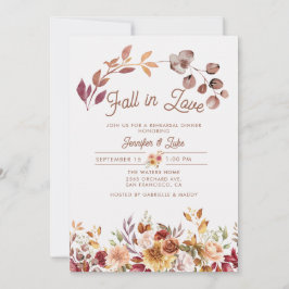 Invitación Caída floral en la cena de ensayo de amor