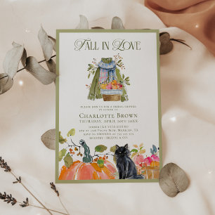 Invitación Caída Floral Moderna Enamorada Ducha Bridal
