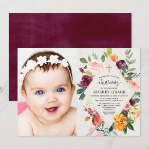 Invitación Caída floral rusa acuarela Foto de cristianismo