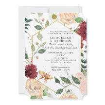 Caída Floral Watercolor Marsala Kraft Ducha Pareja