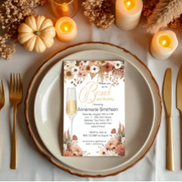 Invitación Caída Flores de otoño brunch y burbujeante