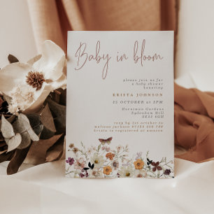 Invitación Caída Flores salvajes Bebé en Baby Shower en Bloom