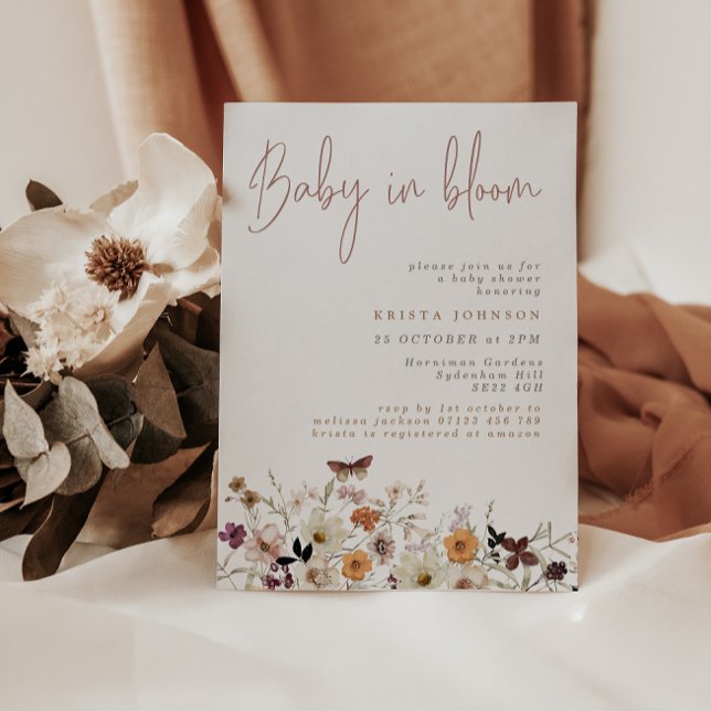 Invitación Caída Flores salvajes Bebé en Baby Shower en Bloom (Subido por el creador)