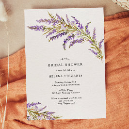 Invitación Caída lavanda floral acuarela moda de novia ducha
