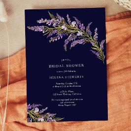 Invitación Caída lavanda floral acuarela moda de novia ducha