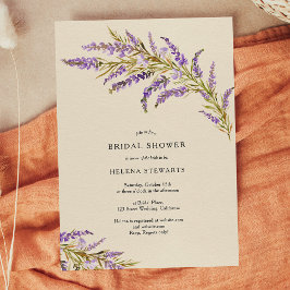 Invitación Caída lavanda floral acuarela moda de novia ducha